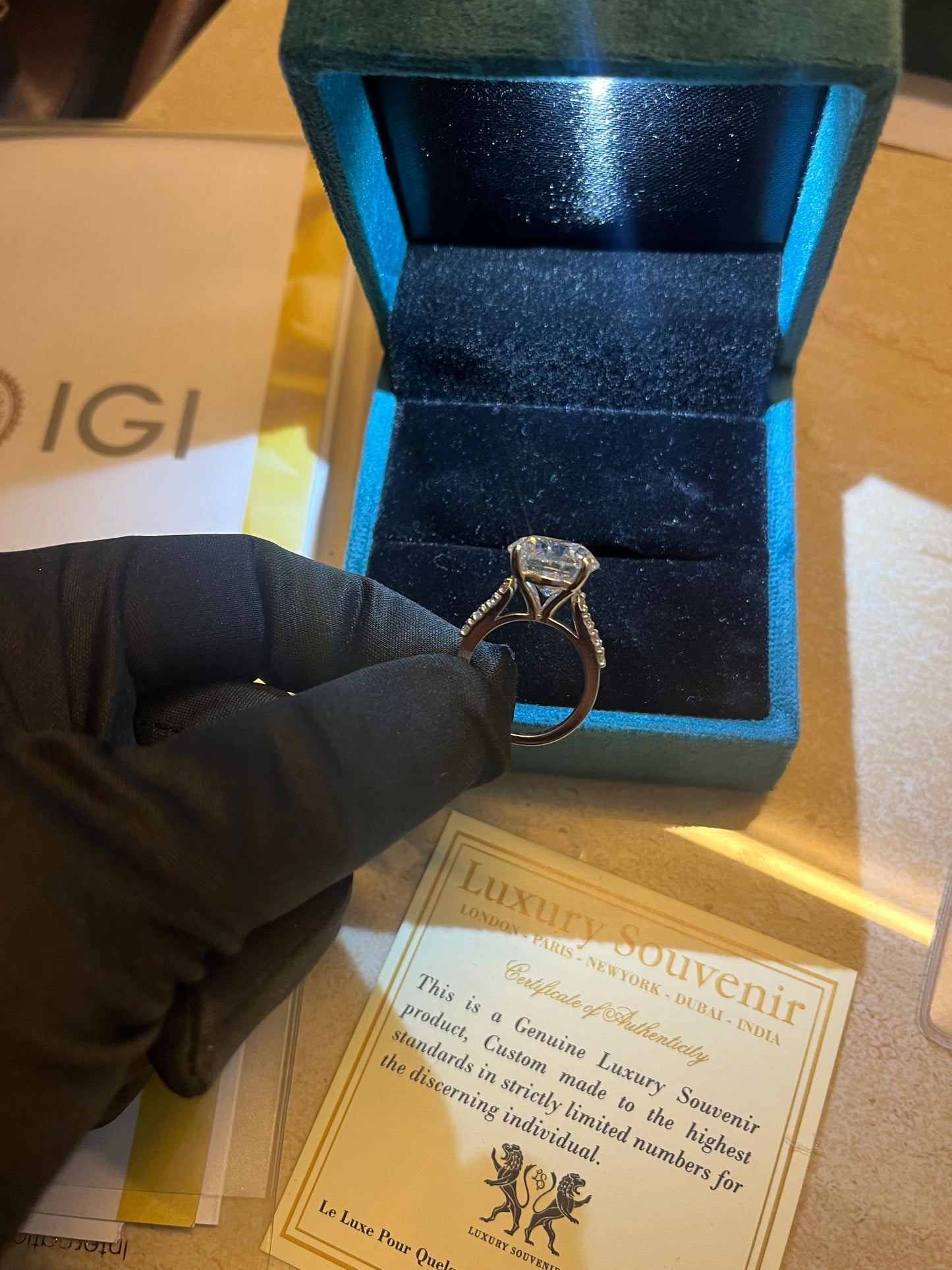 8 Carat Lab Grown Diamond Ring on 18Kt Gold