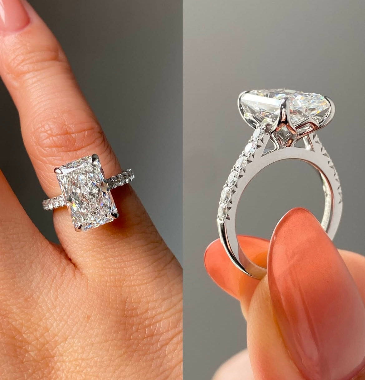 Carat Radiant Cut Diamond Ring on 14Kt White Gold