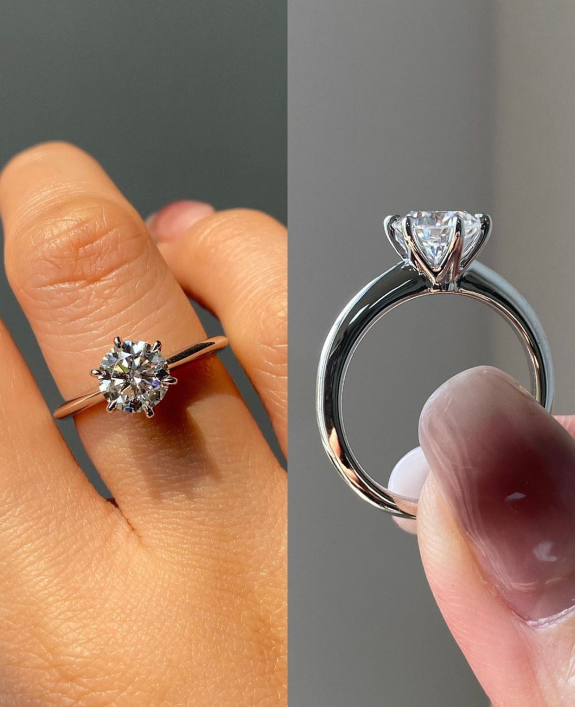 Carat Lab Grown Diamond on 14Kt White Hallmarked Gold Ring