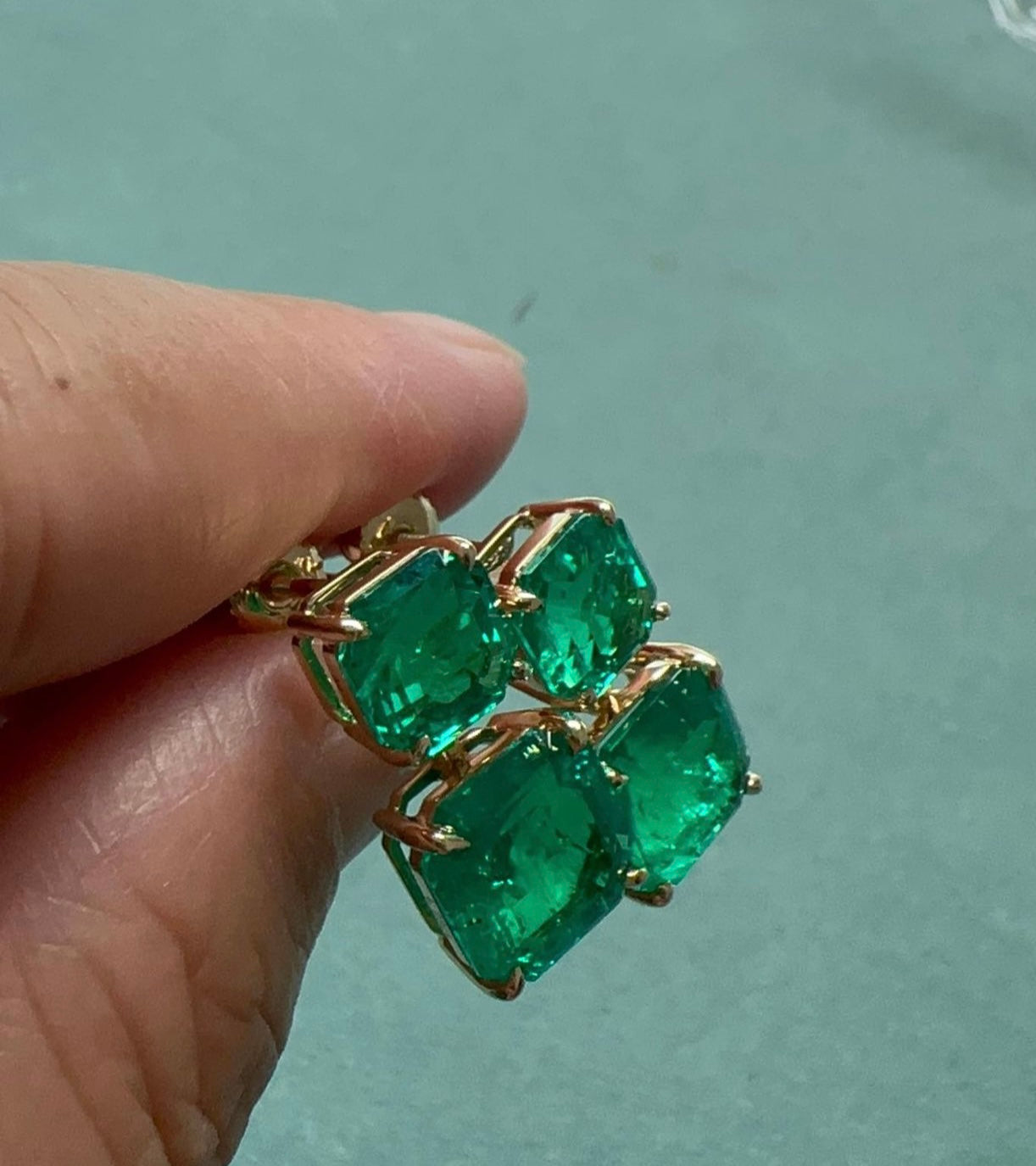 Lab Grown Emerald Dublets On 14Kt Gold
