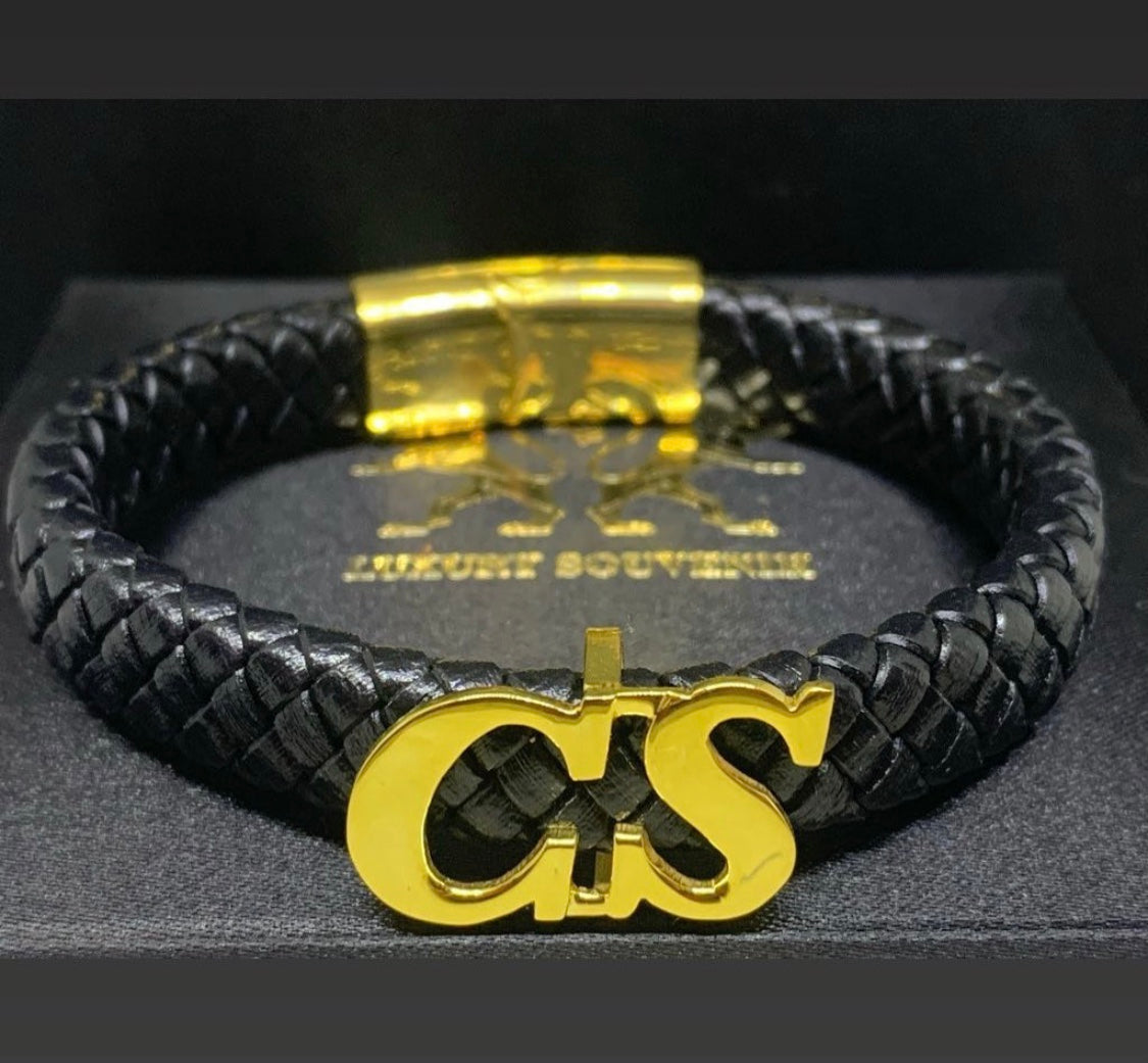 Monogram Initials Bracelet ( Pure 925 Silver 24Kt Gold Plated )