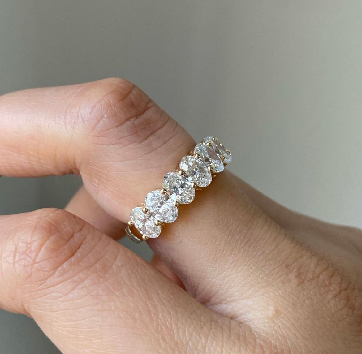 Oval Lab Grown Diamond 8 Pieces 30 cent each on 14Kt Gold