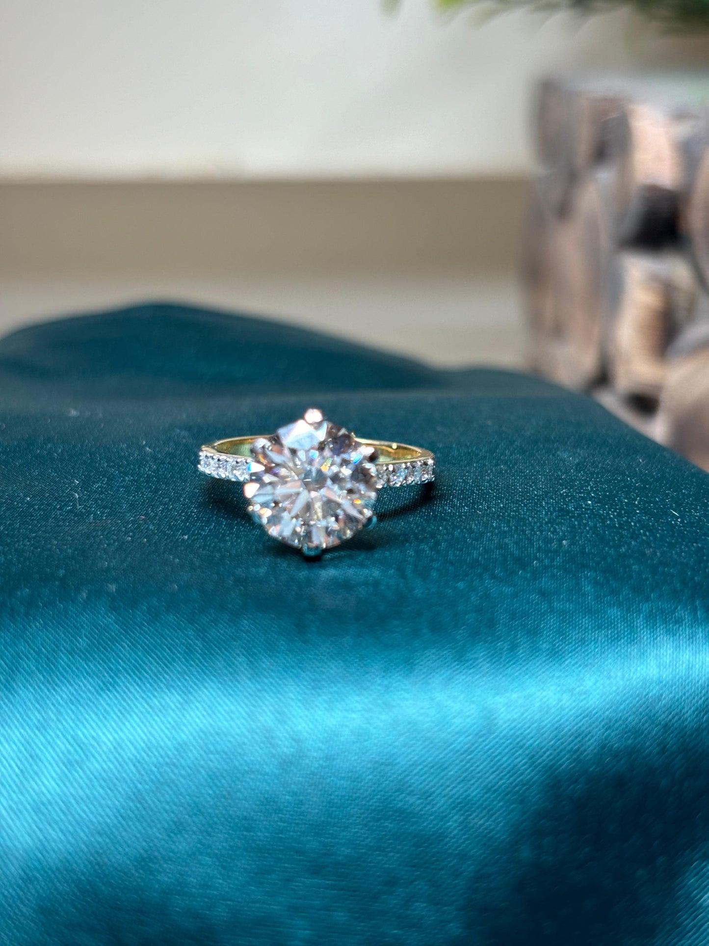 3 Carat Lab Grown Diamond Ring on 18Kt Hallmarked Gold