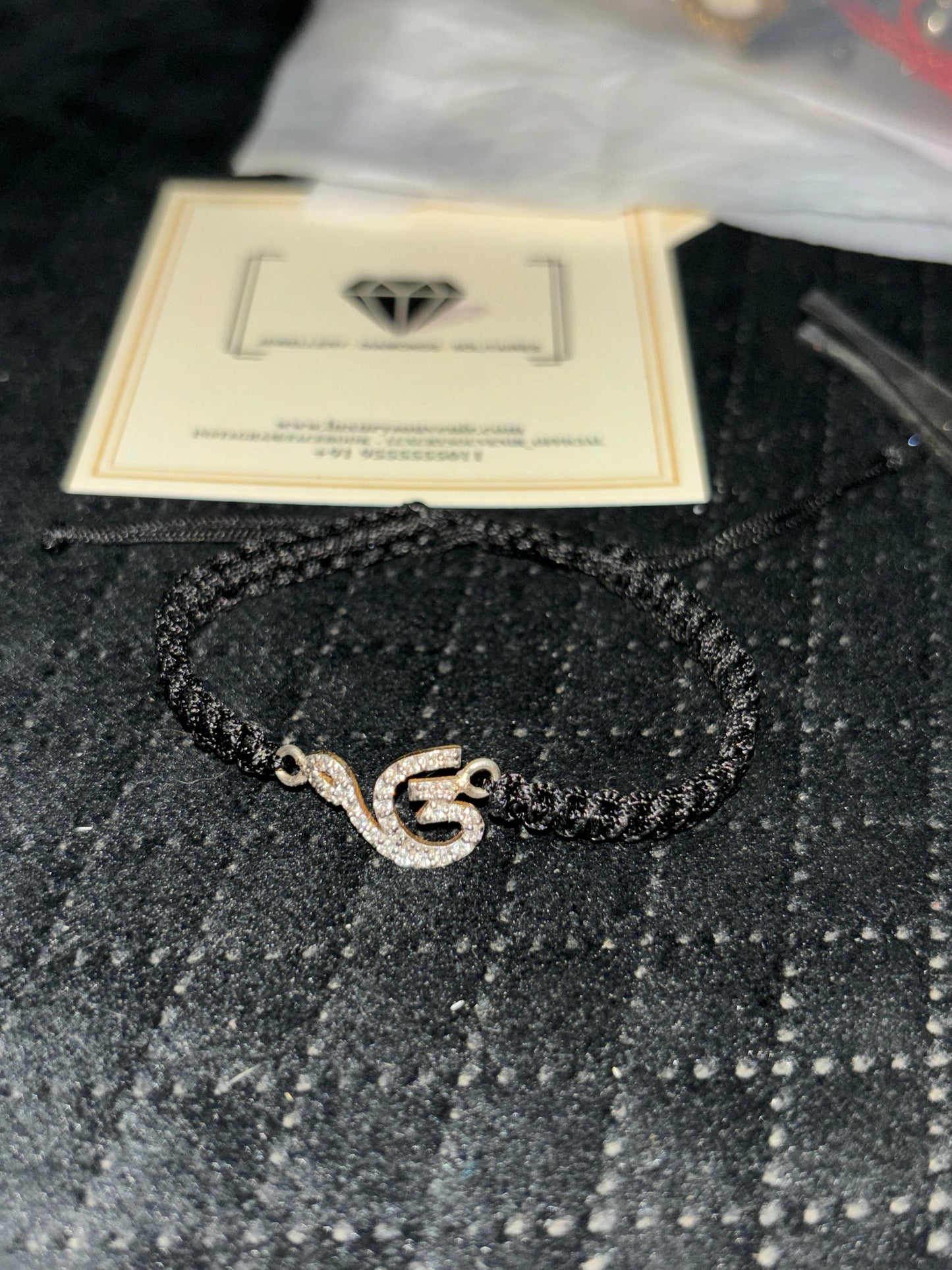 Ekonkar Black Thread Lab Diamonds & 18Kt Gold