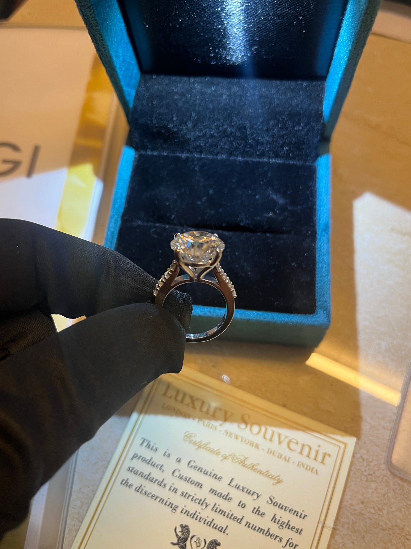 8 Carat Lab Grown Diamond Ring on 18Kt Gold