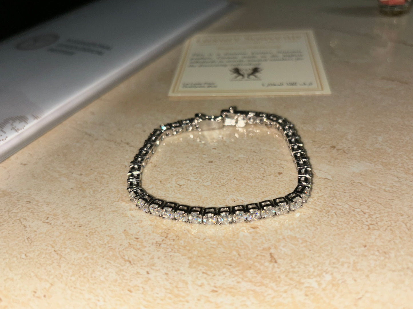 25 Pointer Tennis Bracelet 14Kt Gold