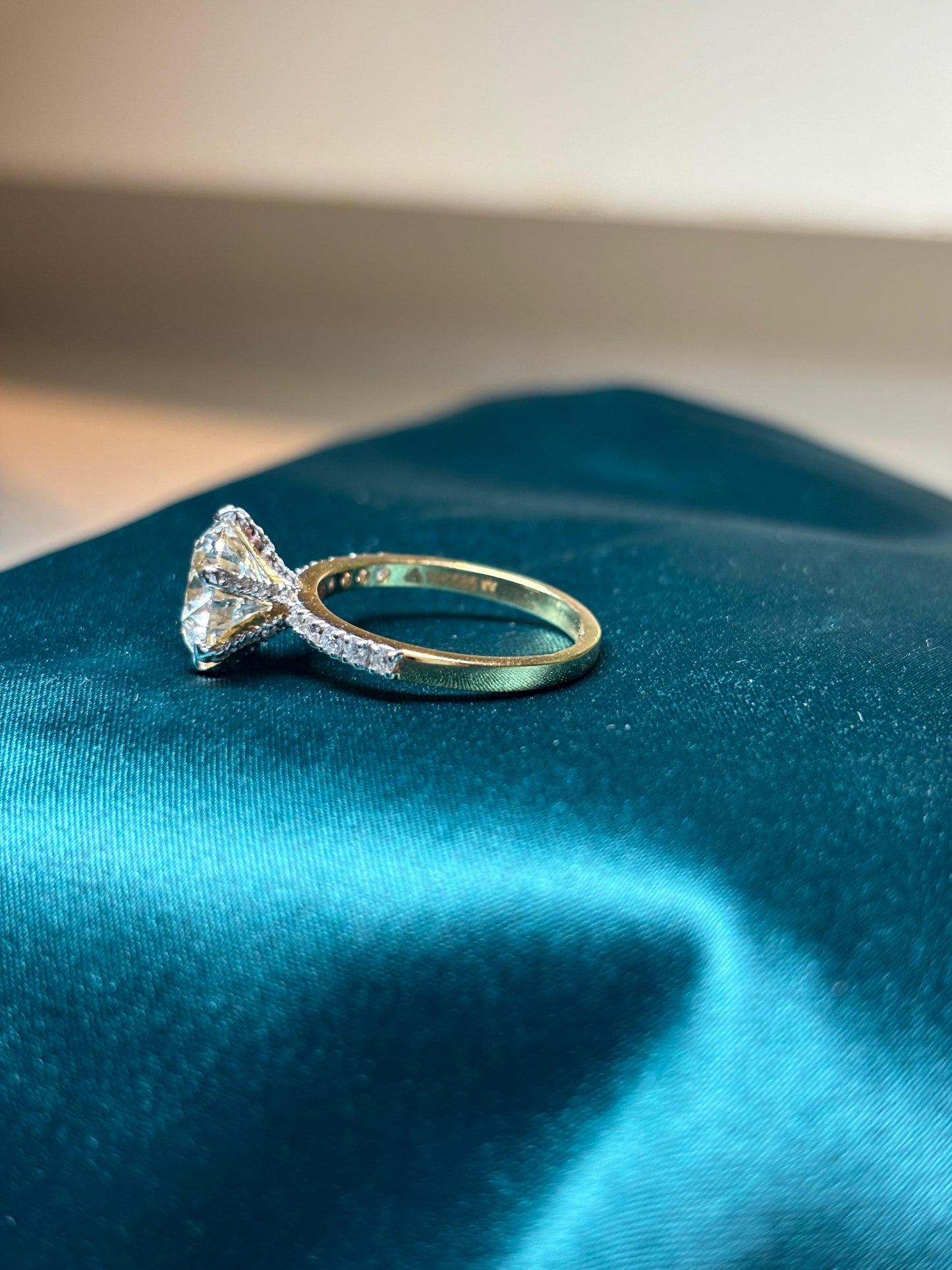 3 Carat Lab Grown Diamond Ring on 18Kt Hallmarked Gold