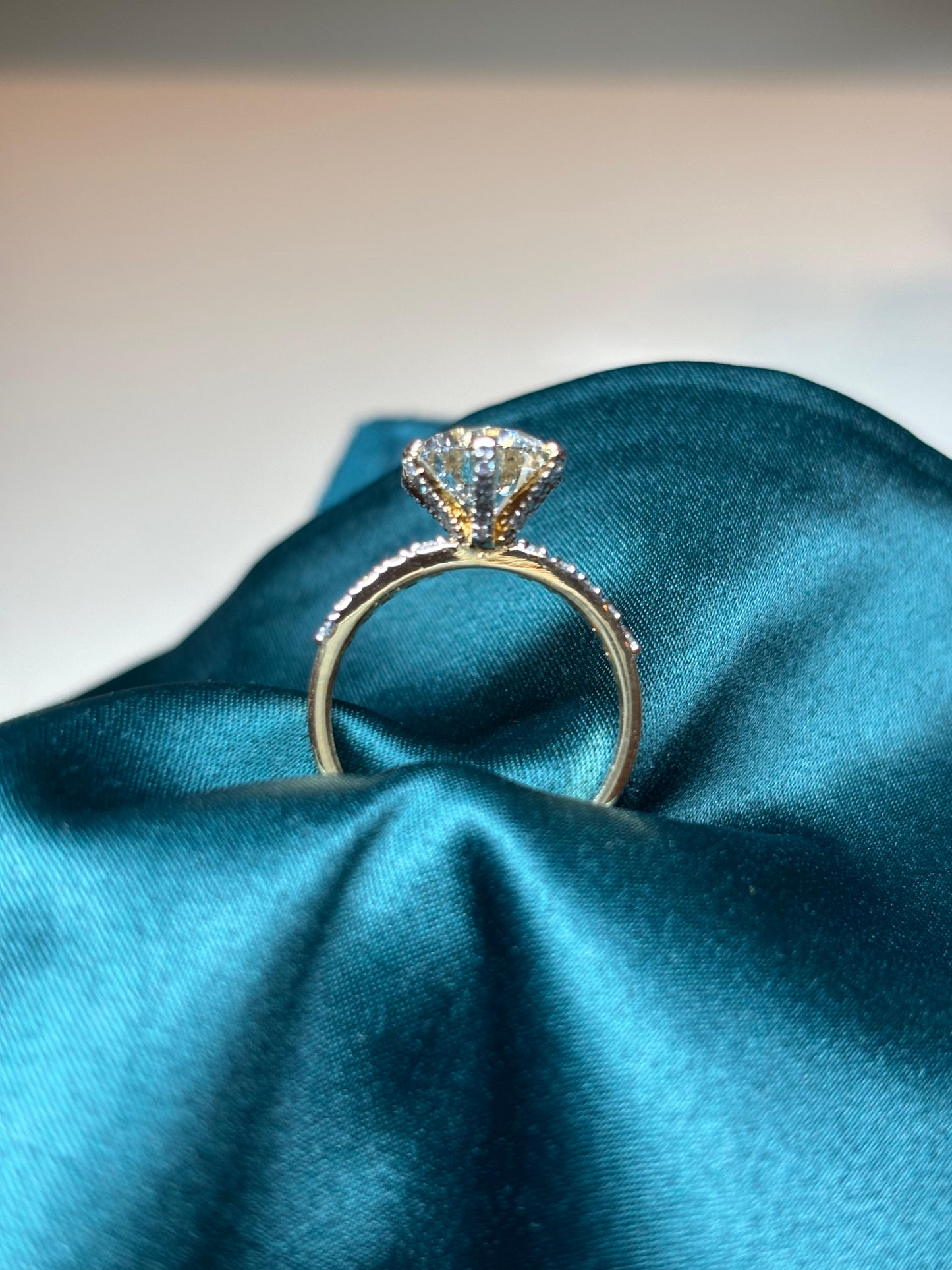 3 Carat Lab Grown Diamond Ring on 18Kt Hallmarked Gold