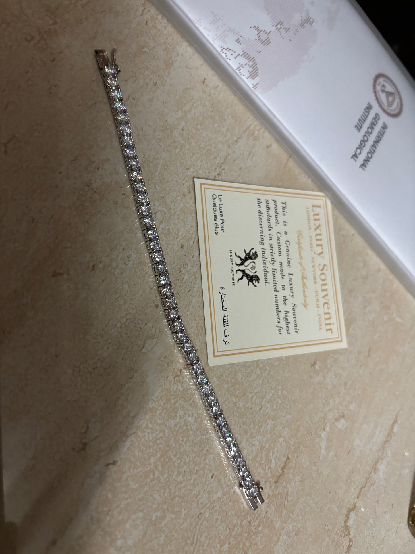 25 Pointer Tennis Bracelet 14Kt Gold