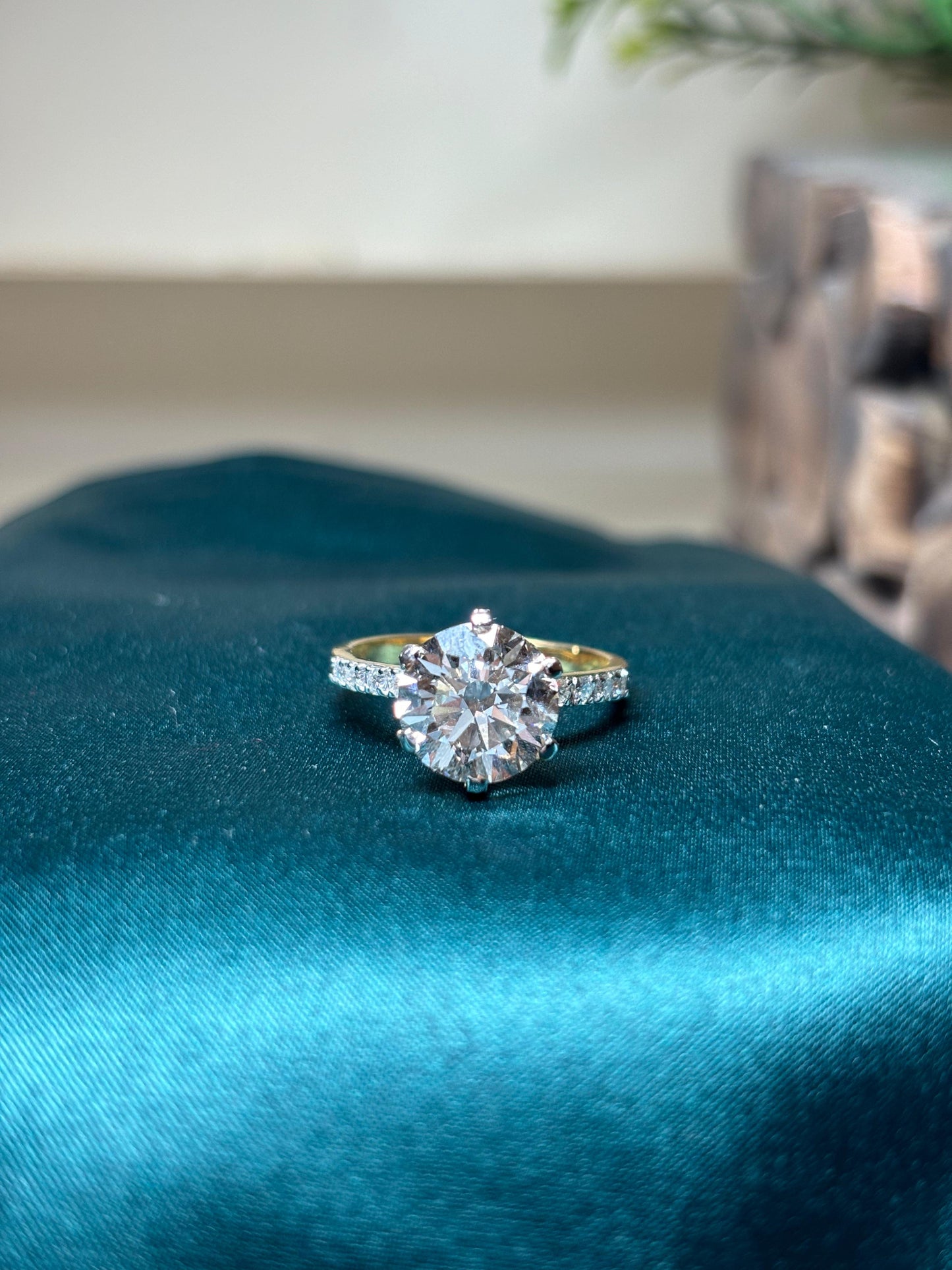 3 Carat Lab Grown Diamond Ring on 18Kt Hallmarked Gold