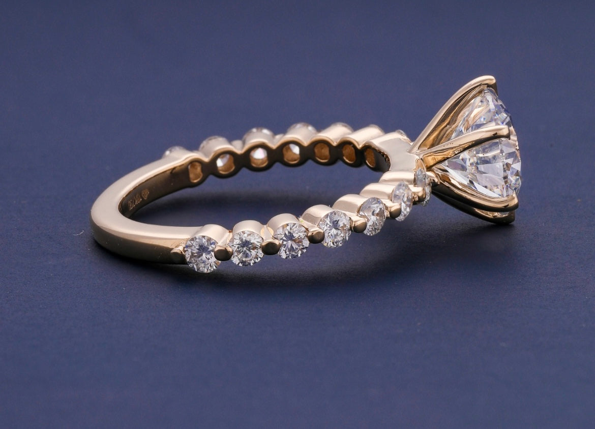 Gorgeous 1.5 Carat Lab Grown Ring with 5 Cent Diamonds on Band on 14Kt Gold