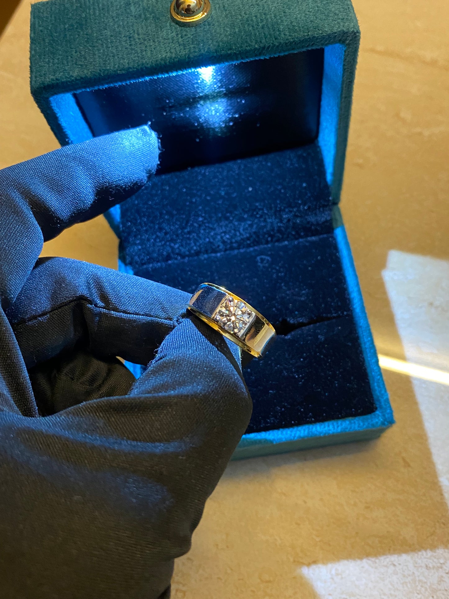 1 Carat Lab Grown Diamond Ring for men on 18Kt Hallmarked Gold