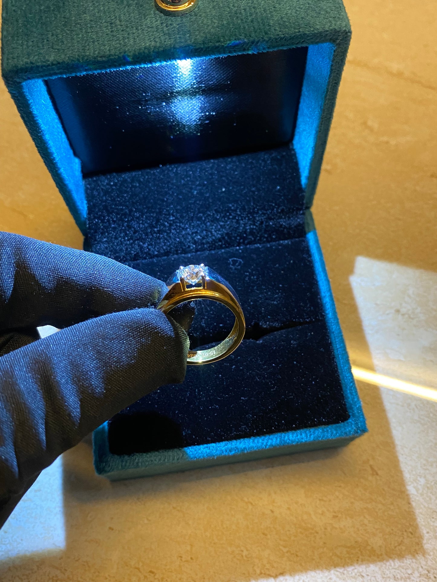 1 Carat Lab Grown Diamond Ring for men on 18Kt Hallmarked Gold
