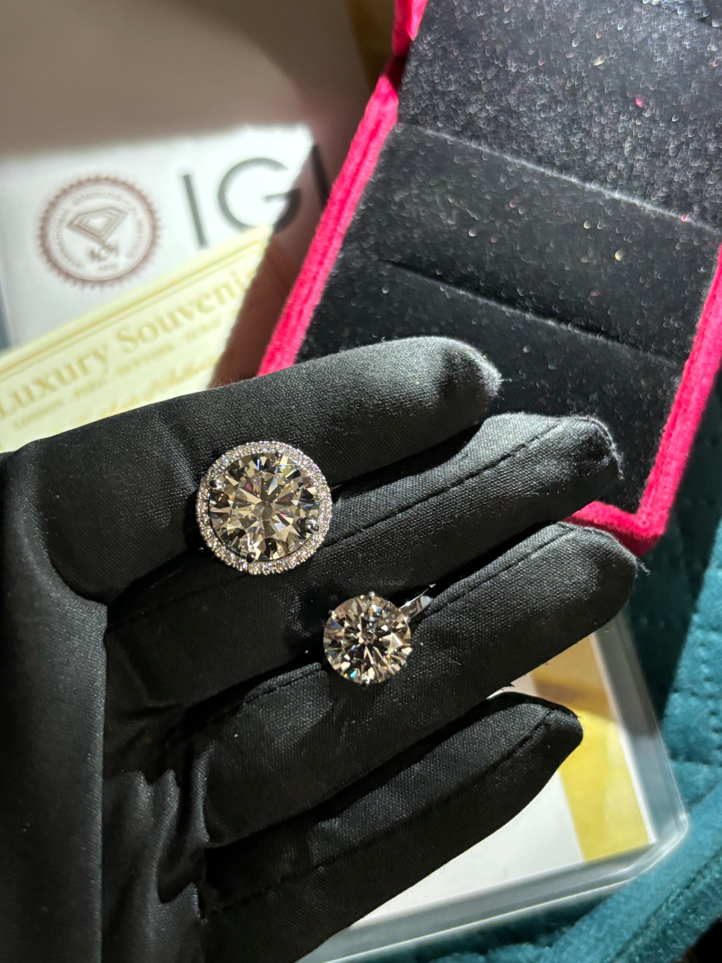 10 Carat Lab Grown Diamond Ring with Jacket of Diamonds and 14Kt Hallmarked Gold
