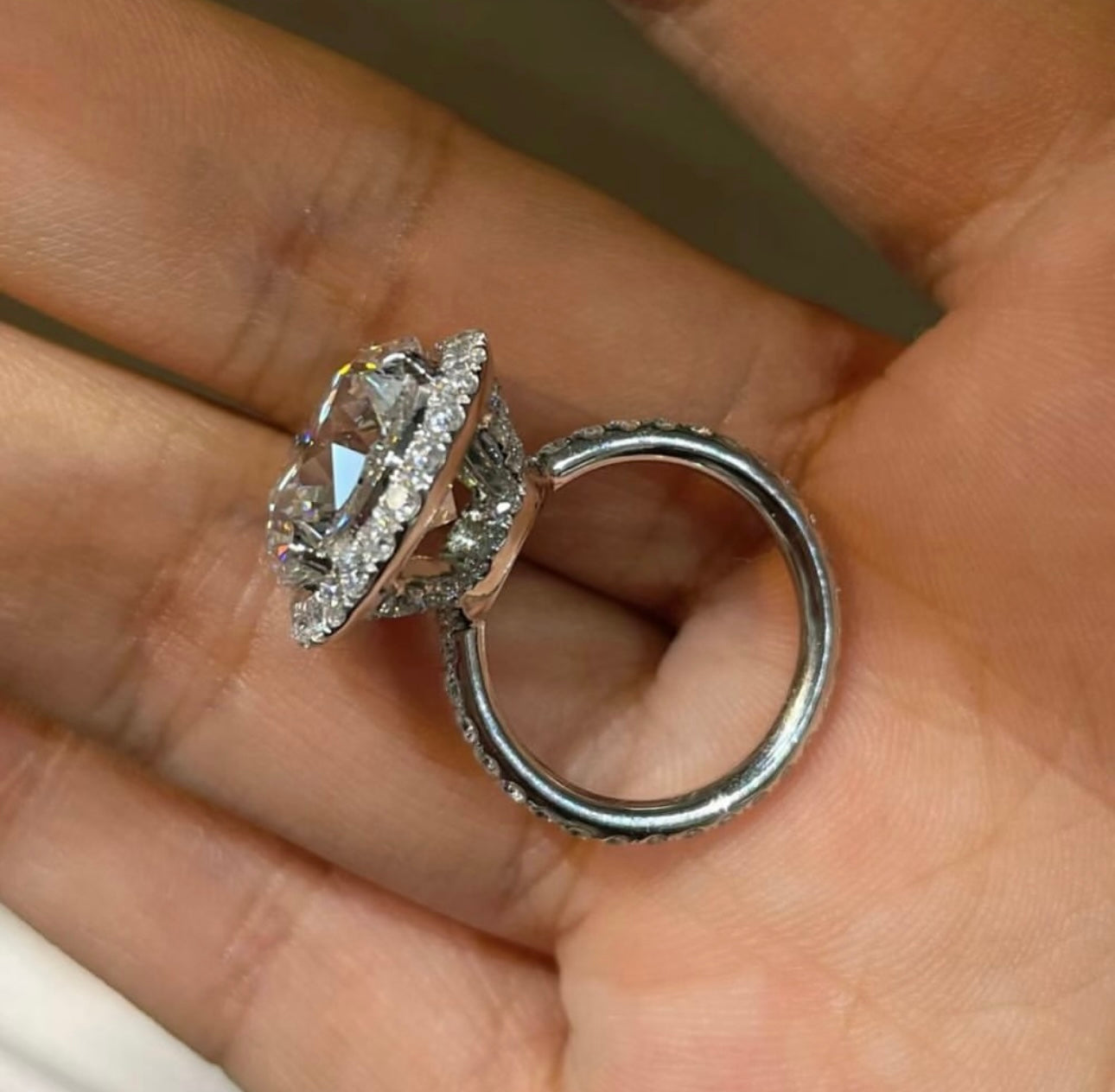 6 Carat Round Lab Grown Diamond Ring on 14Kt Hallmarked Gold