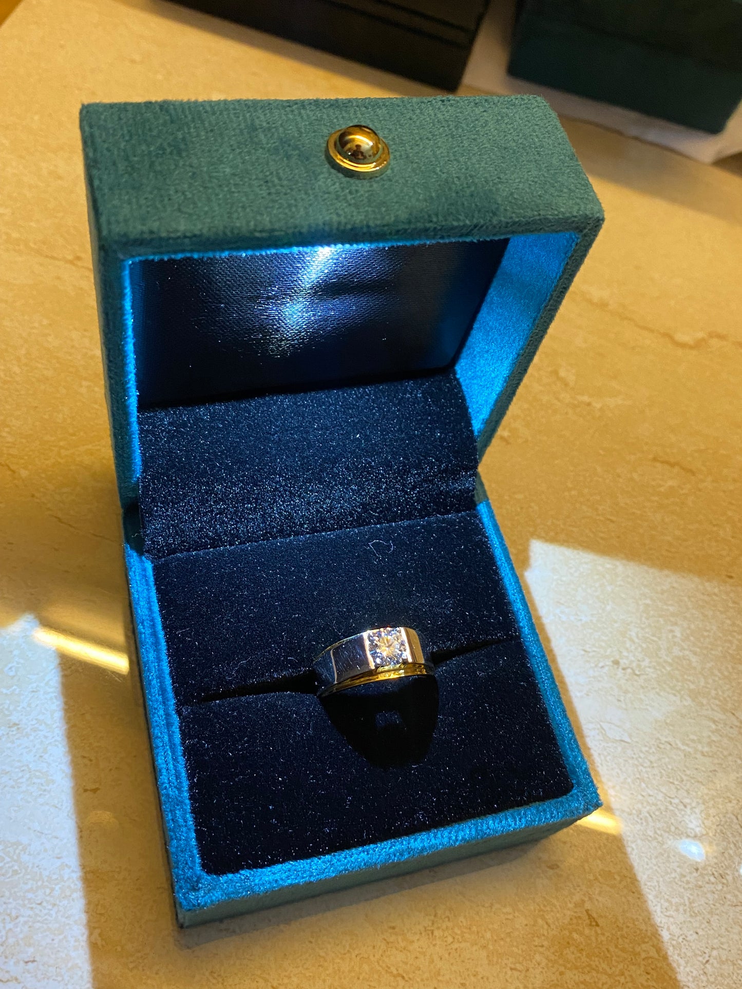 1 Carat Lab Grown Diamond Ring for men on 18Kt Hallmarked Gold