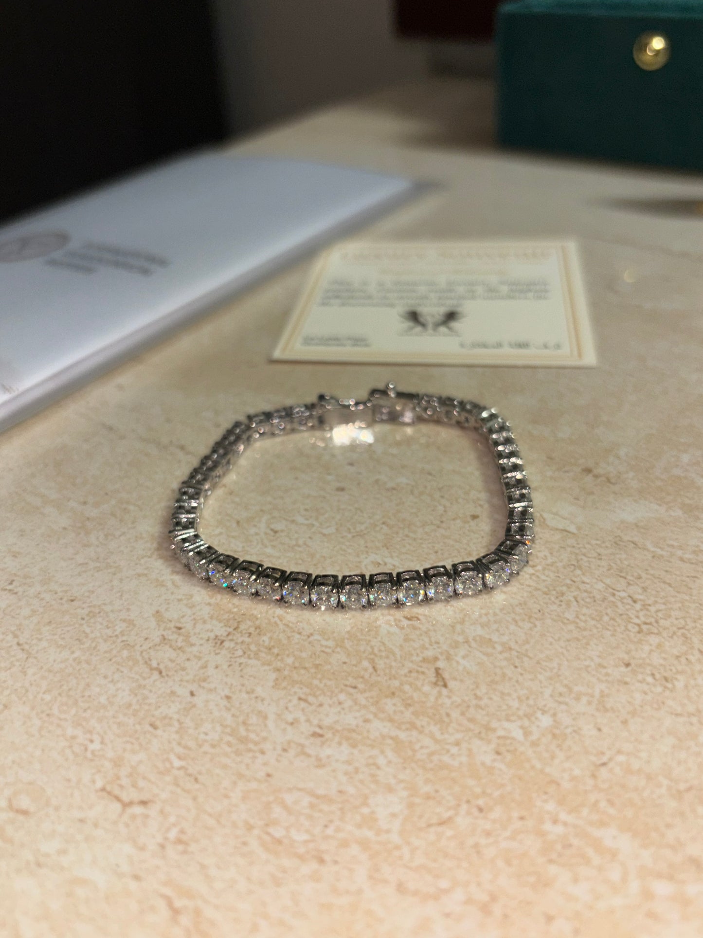 25 Pointer Tennis Bracelet 14Kt Gold