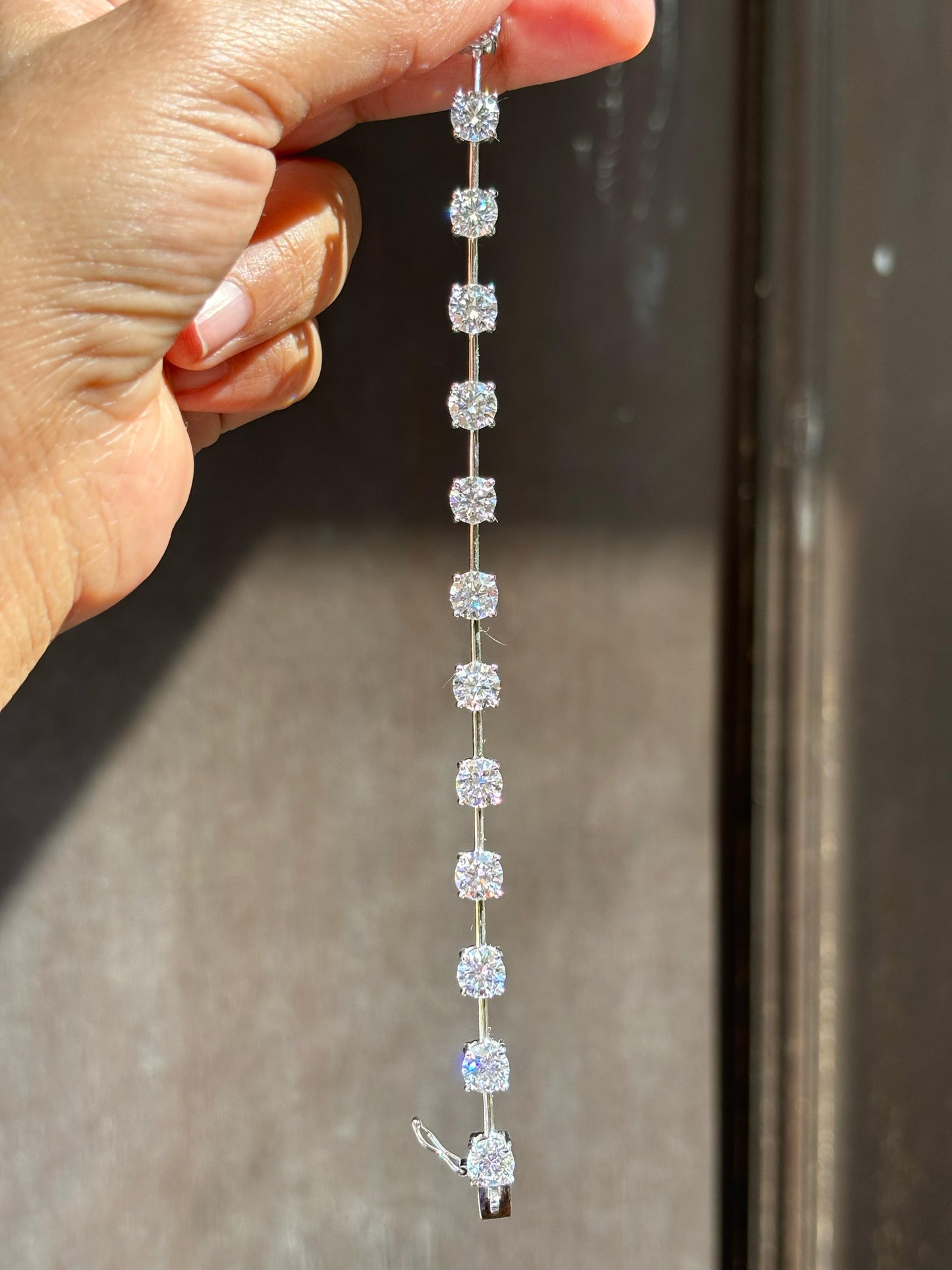 1-1 Carat Each Diamond Tennis Bracelet on 14Kt Hallmarked White Gold