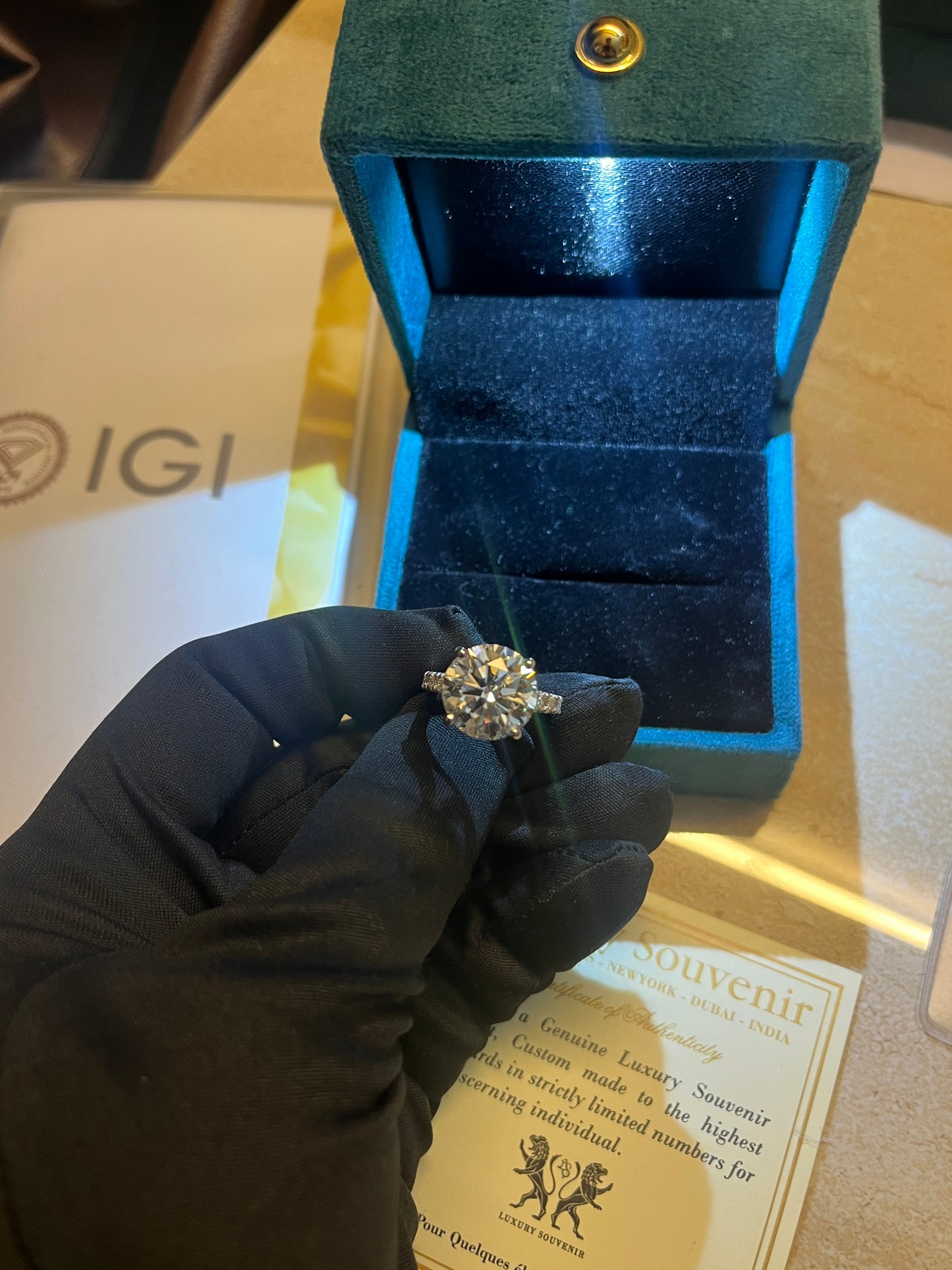 8 Carat Lab Grown Diamond Ring on 18Kt Gold