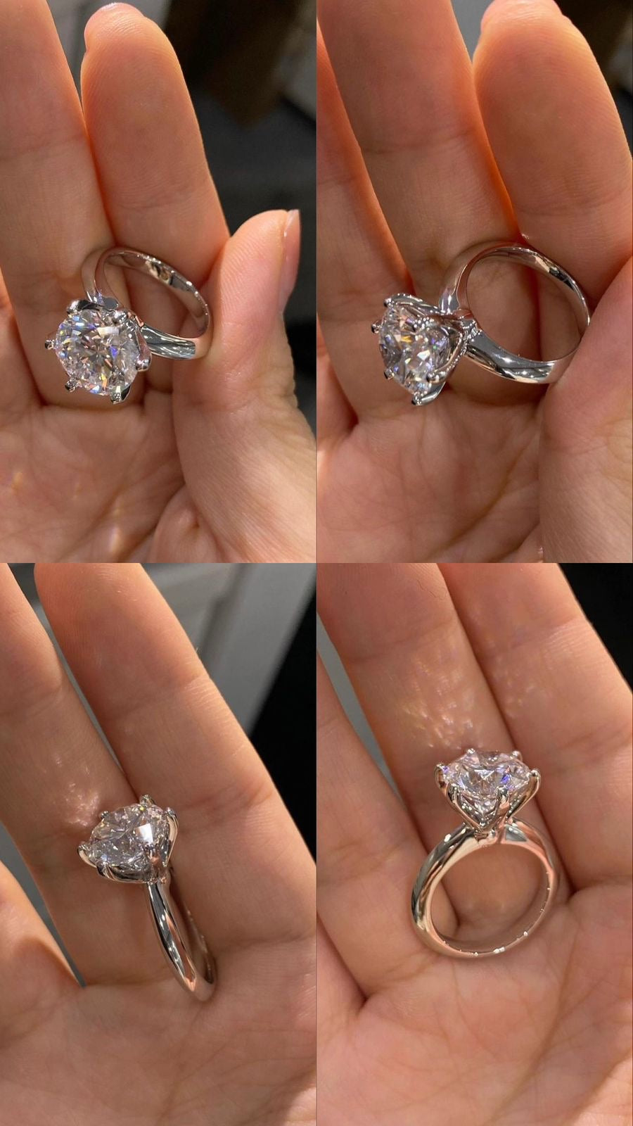 5 Carat Lab Grown Diamond Ring on classic 18Kt White Gold Band