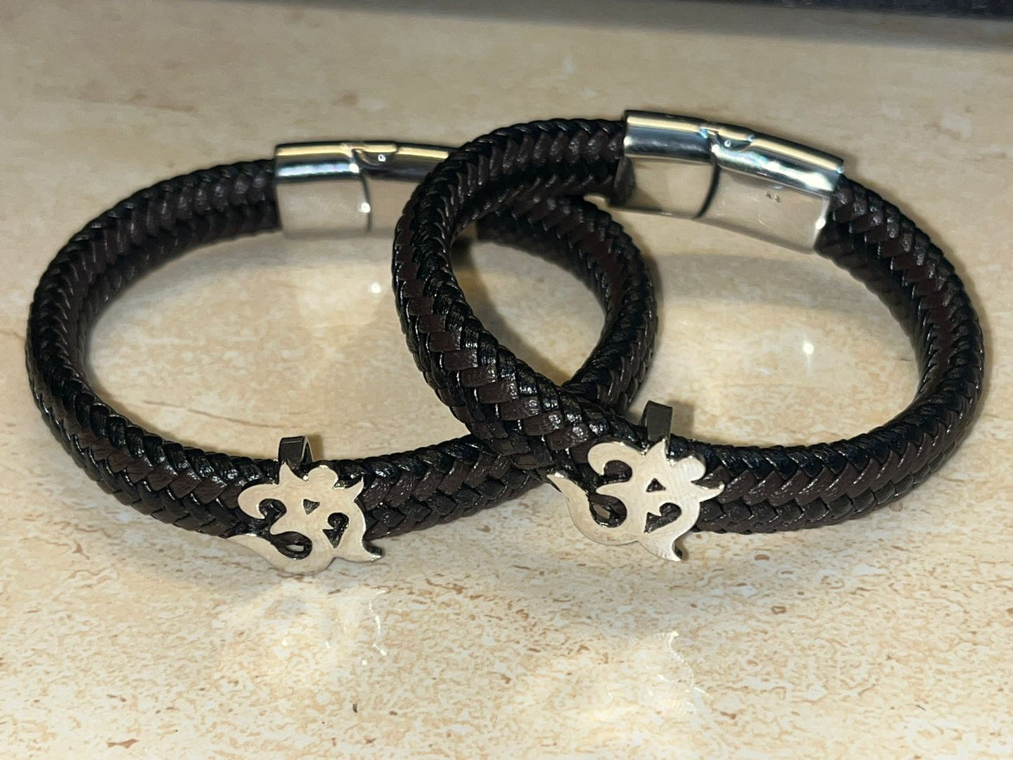 OM PURE SILVER ON BLACKBROWN GERMAN CORD