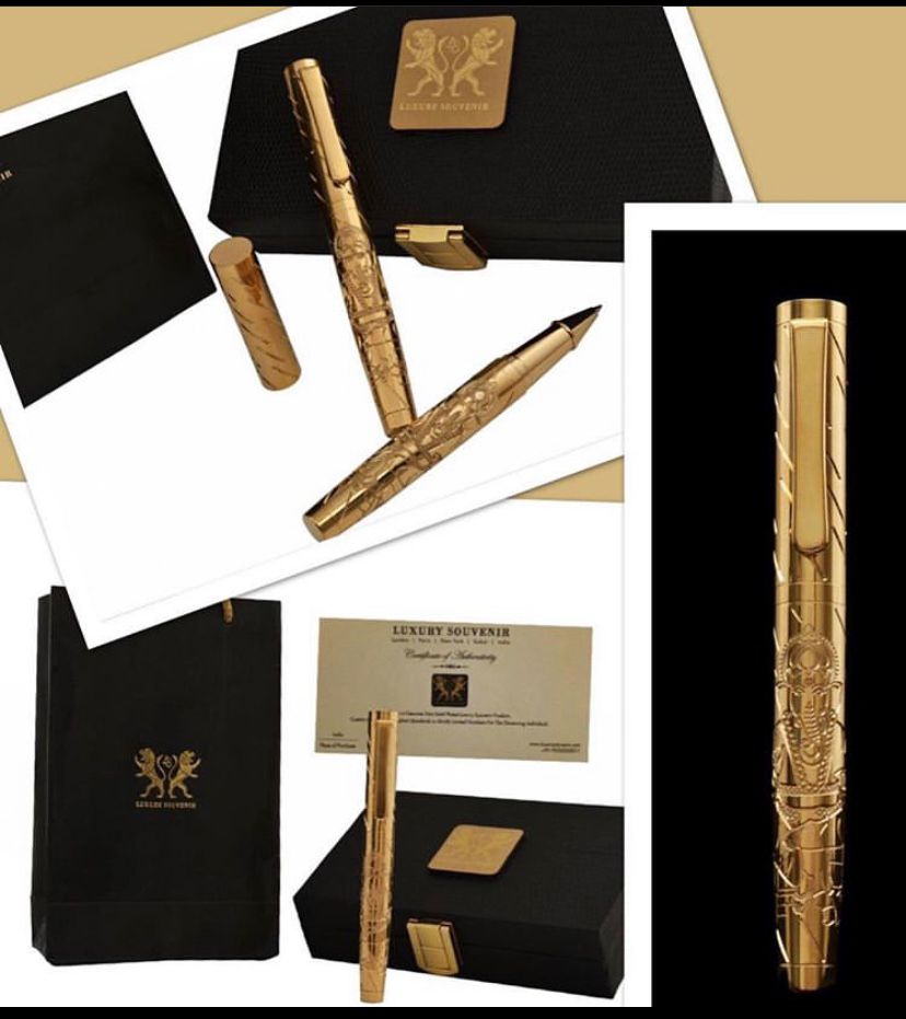 24Kt Gold Ganesh Pen by Luxury Souvenir, One of a Kind