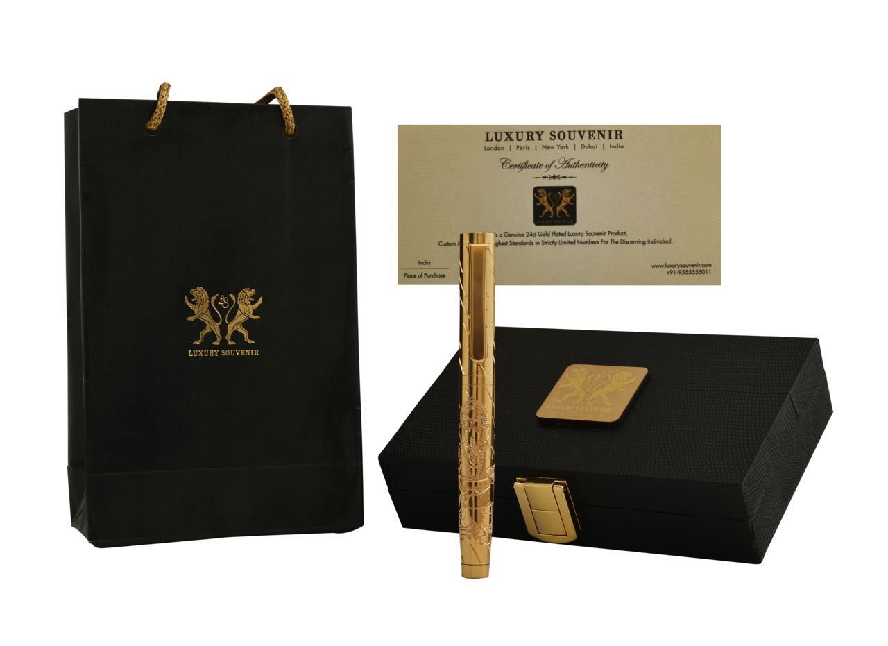 24Kt Gold Ganesh Pen by Luxury Souvenir, One of a Kind