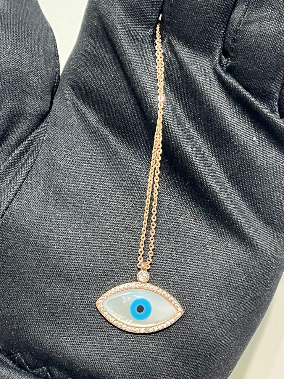 Evil Eye Neck Jewel Rose Gold Plated