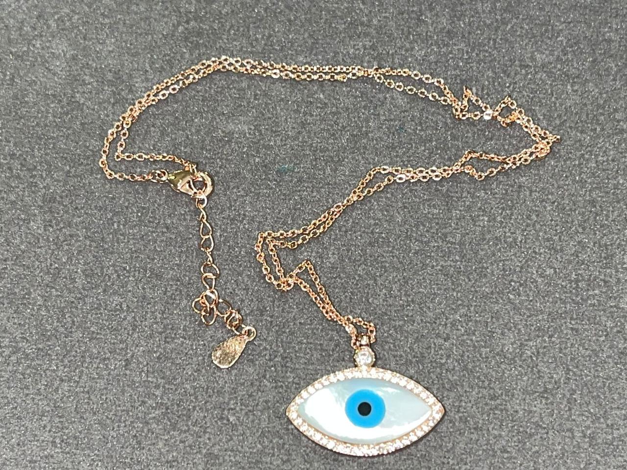 Evil Eye Neck Jewel Rose Gold Plated