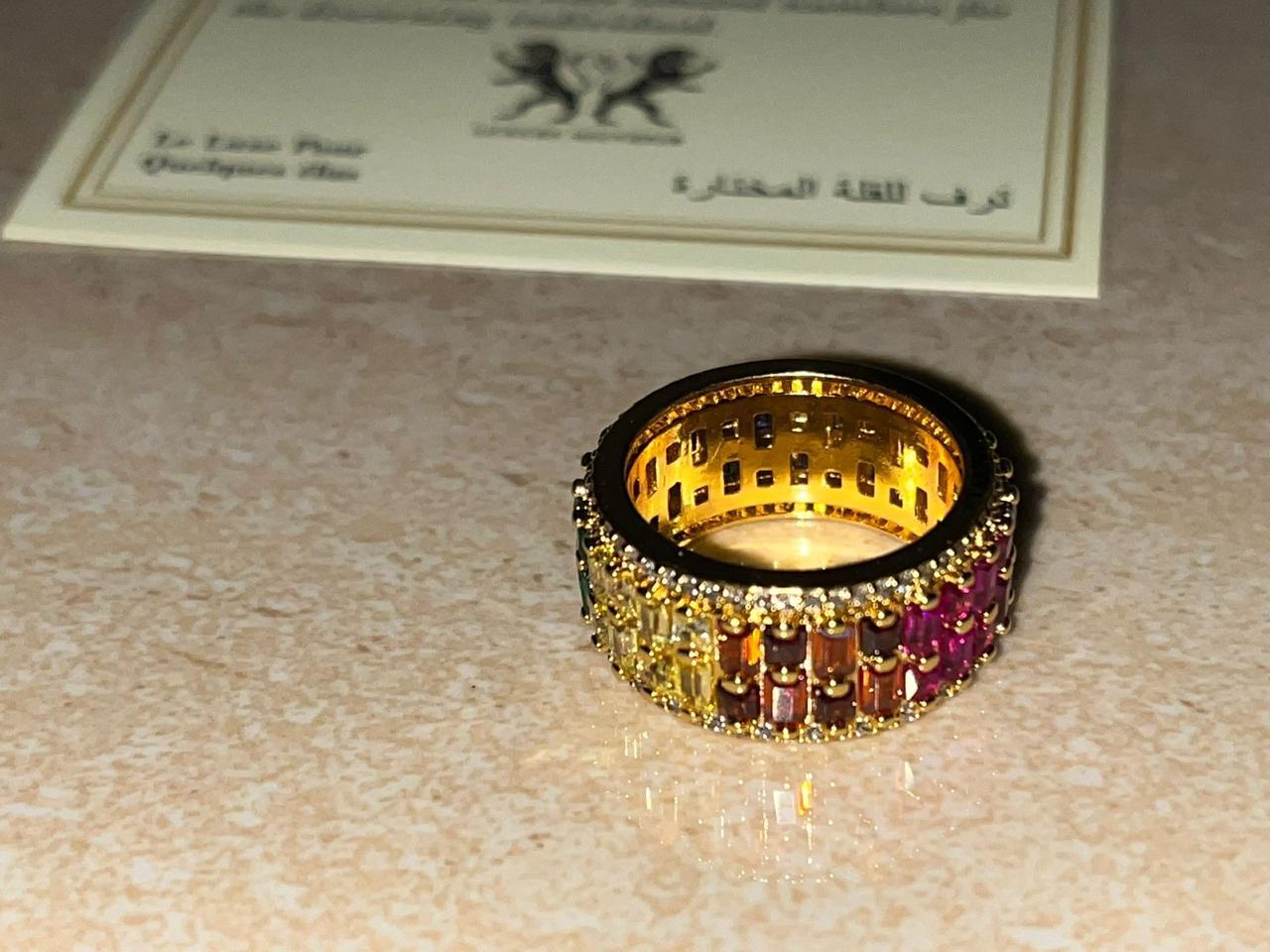 Multi Coloured Rainbow Diamond Ring - One of a Kind