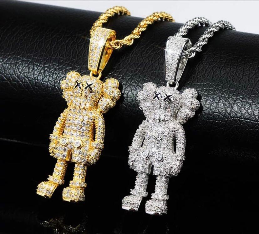 KAWS iced out Diamond Pendant with Chain Included- Limited Edition