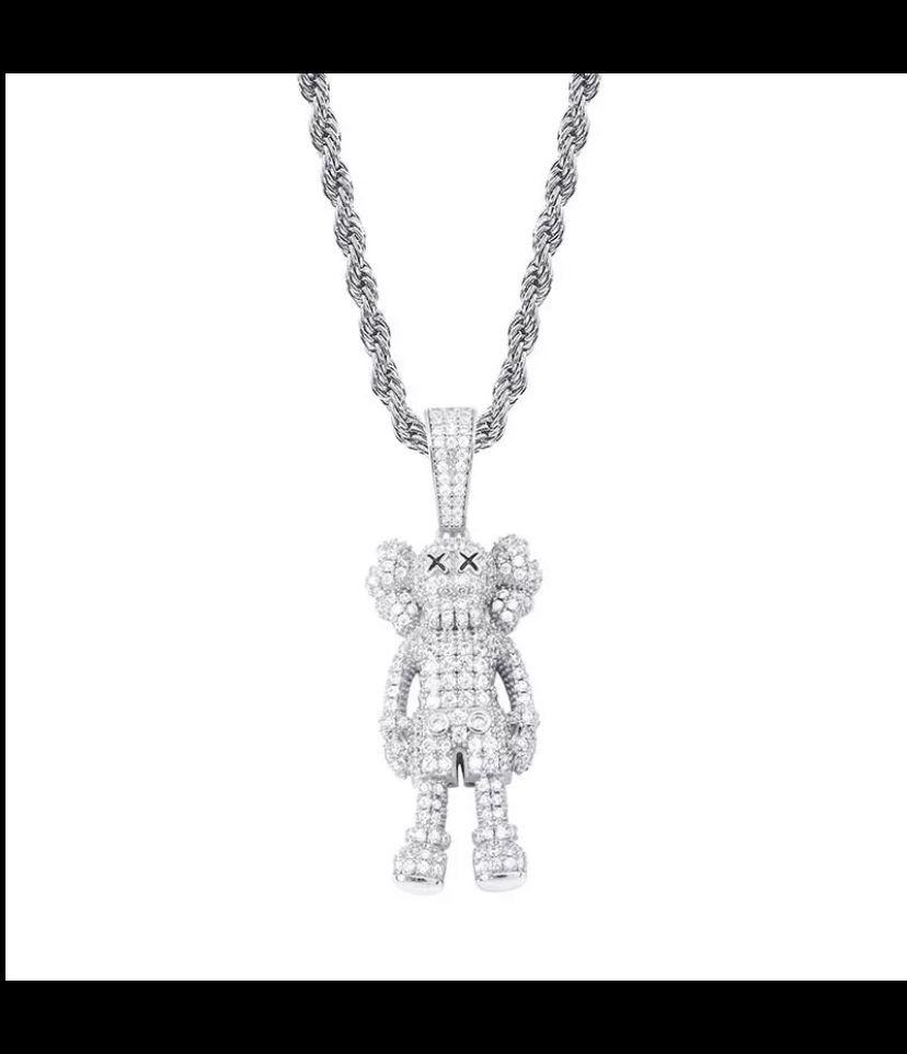 KAWS iced out Diamond Pendant with Chain Included- Limited Edition