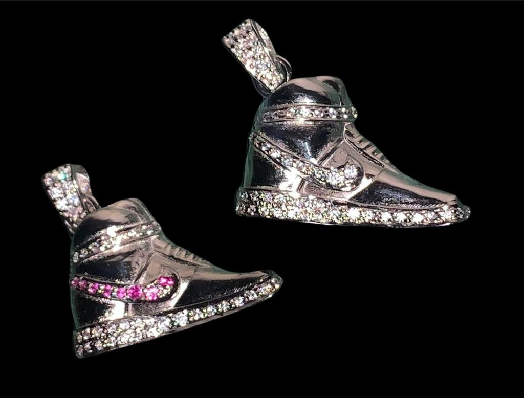 Sneaker Pendant Pink Diamonds Street Jewels Iced Out