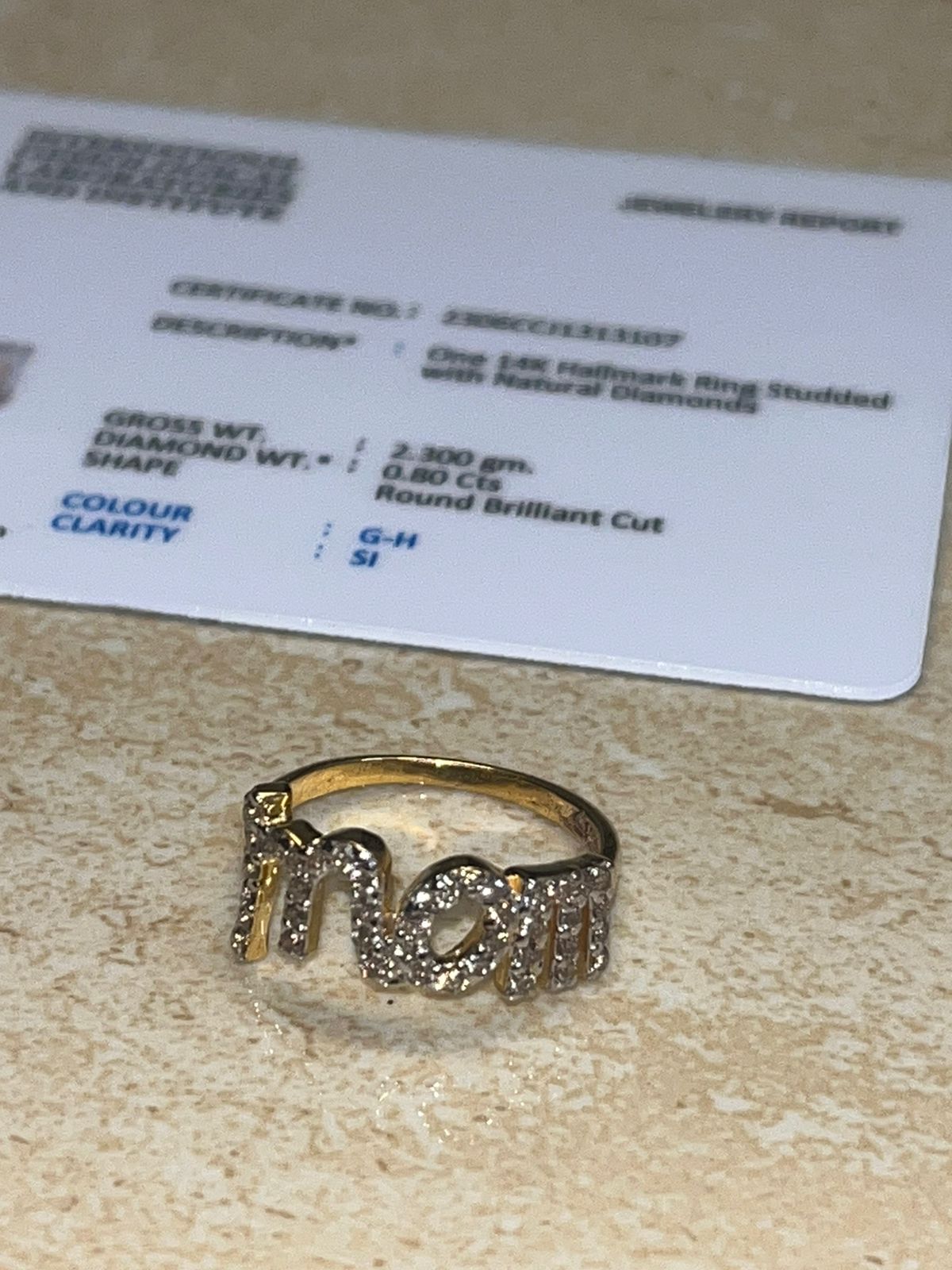 Mother Love Ring Crafted in 14Kt Hallmarked Gold with Certified Natural Diamonds