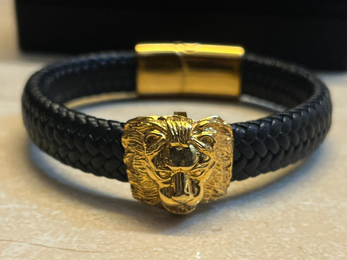 LIONROAR 18Kt Hallmarked Gold on Black German Cord