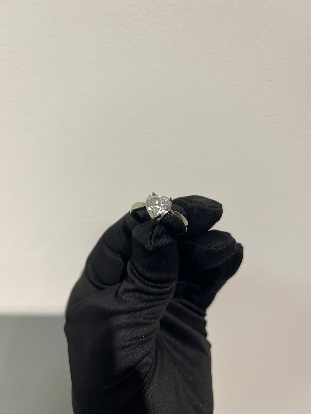 2.5 Carat Heart Moissanite Lab Diamond Ring in 925 Silver ( 18KT White Gold Plated)