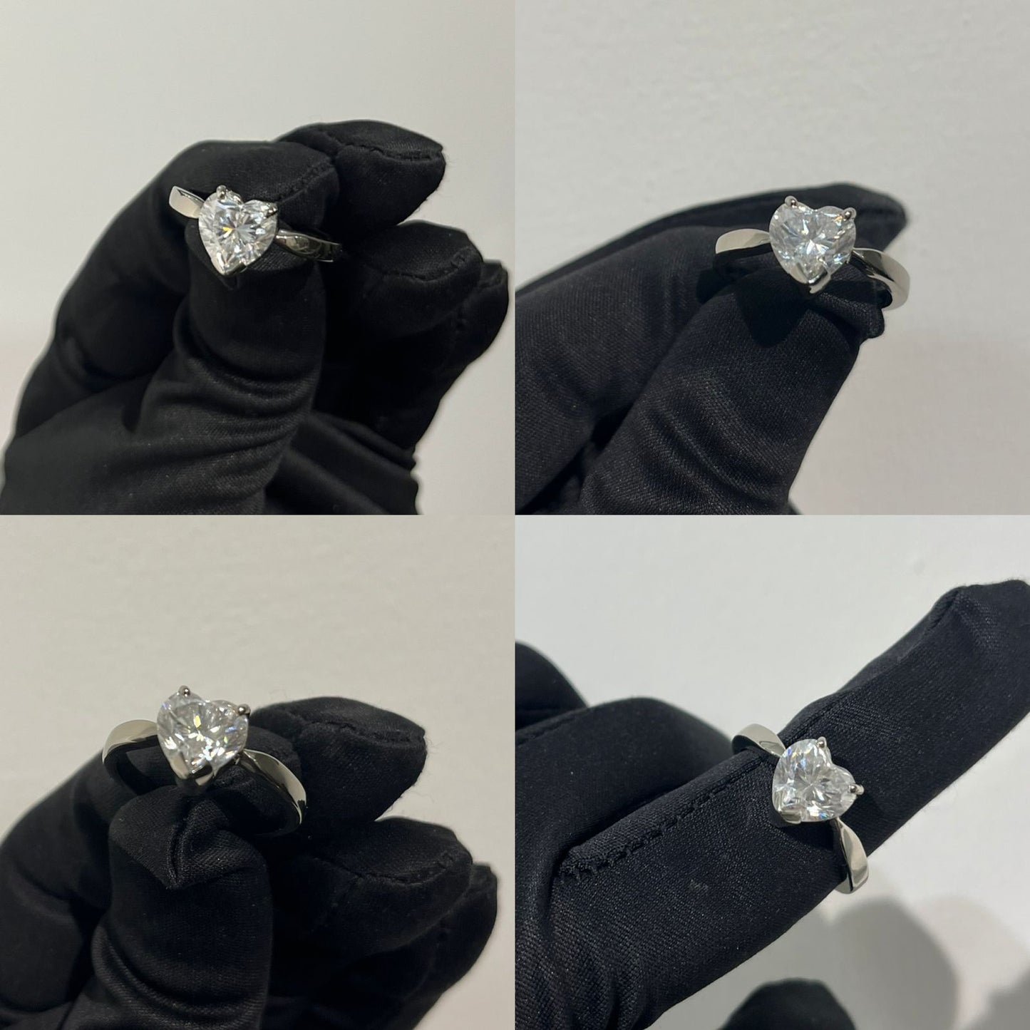 2.5 Carat Heart Moissanite Lab Diamond Ring in 925 Silver ( 18KT White Gold Plated)