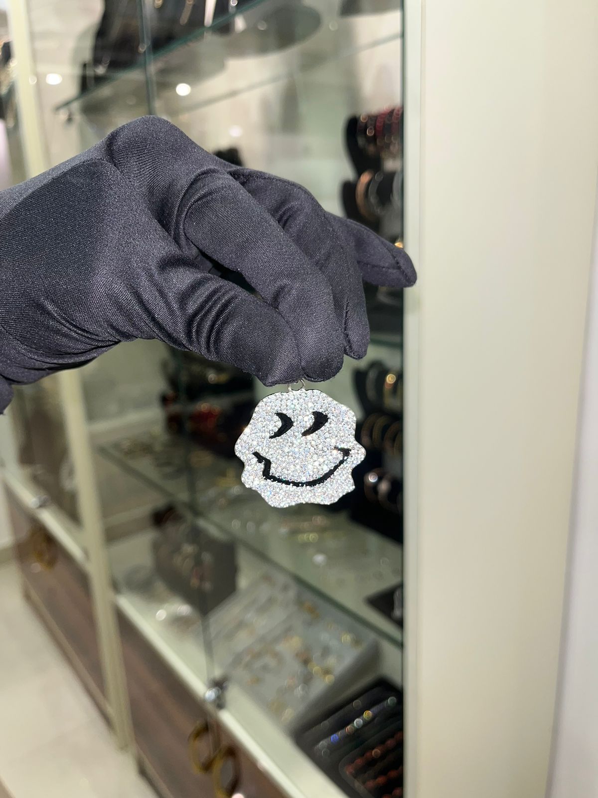 Trippy Smiley Pendant Iced Out