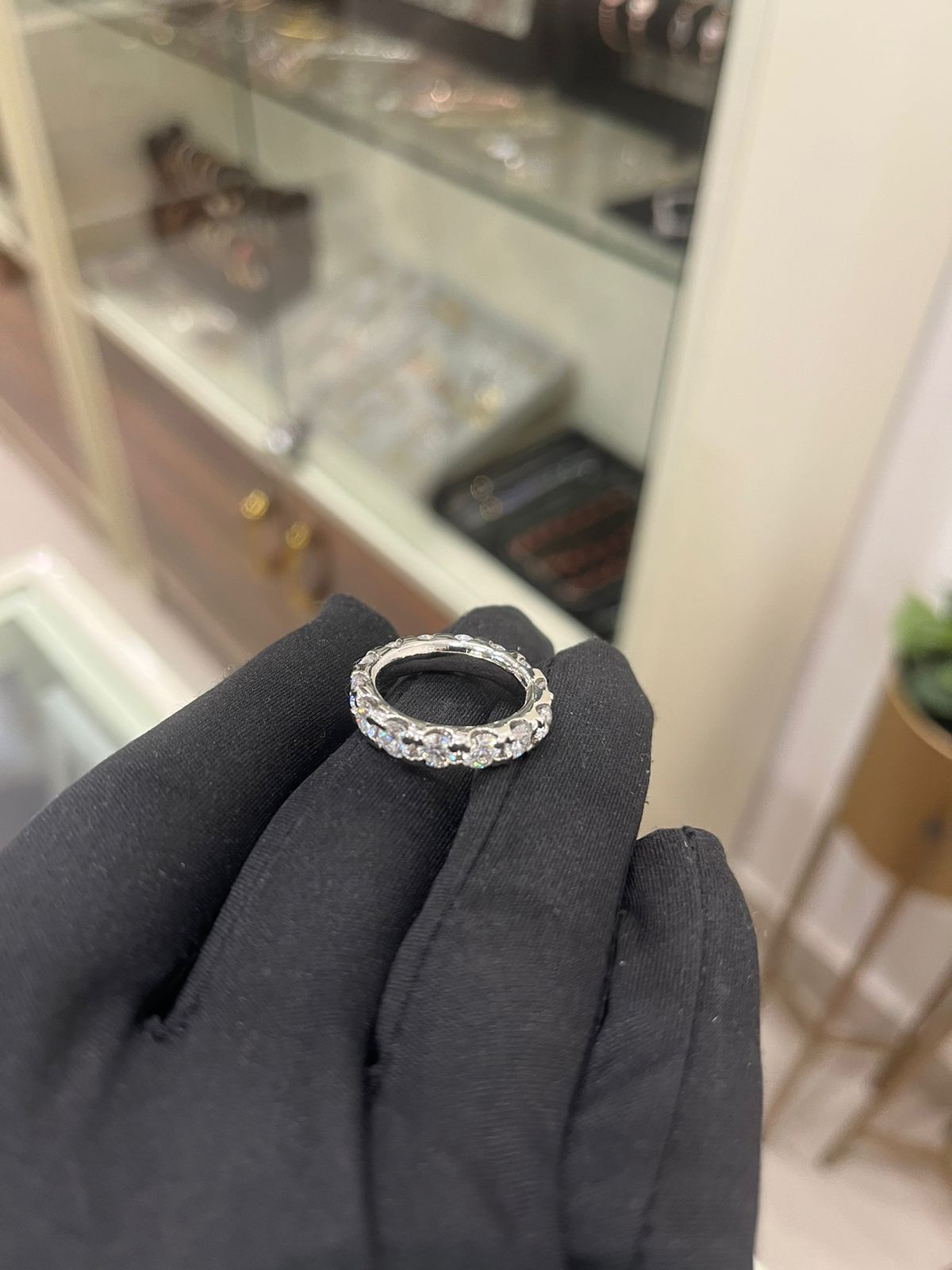 Band of Eternity 25 Cent Each Moissanite Diamond Ring