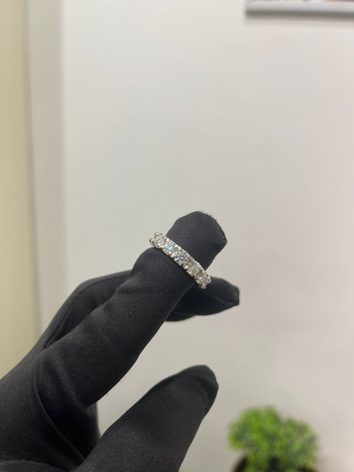Band of Eternity 25 Cent Each Moissanite Diamond Ring
