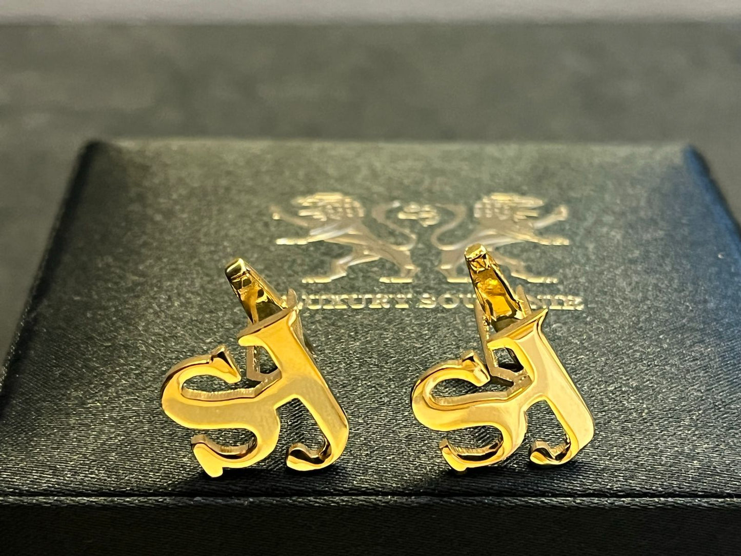 Monogrammed Cufflinks Custom Made Handcrafted in 925 Silver - 24Kt Gold Plated Finish.