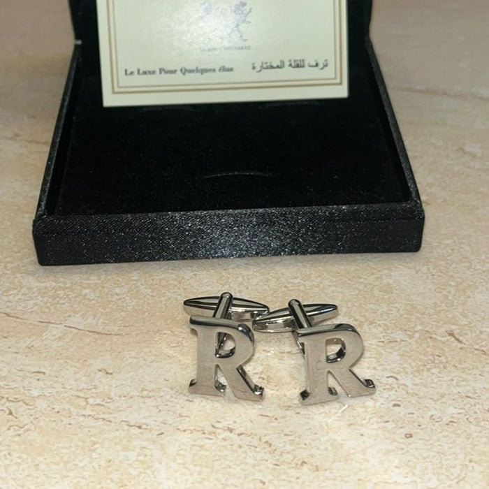 Monogrammed Cufflinks Custom Made Handcrafted in 925 Silver - 24Kt Gold Plated Finish.