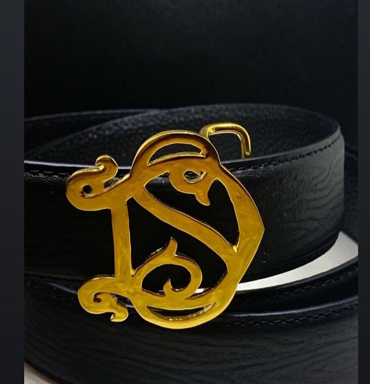 Monogrammed Waist Belt, 925 Silver or 24Kt Gold Plated. Custom Handcrafted Leather.