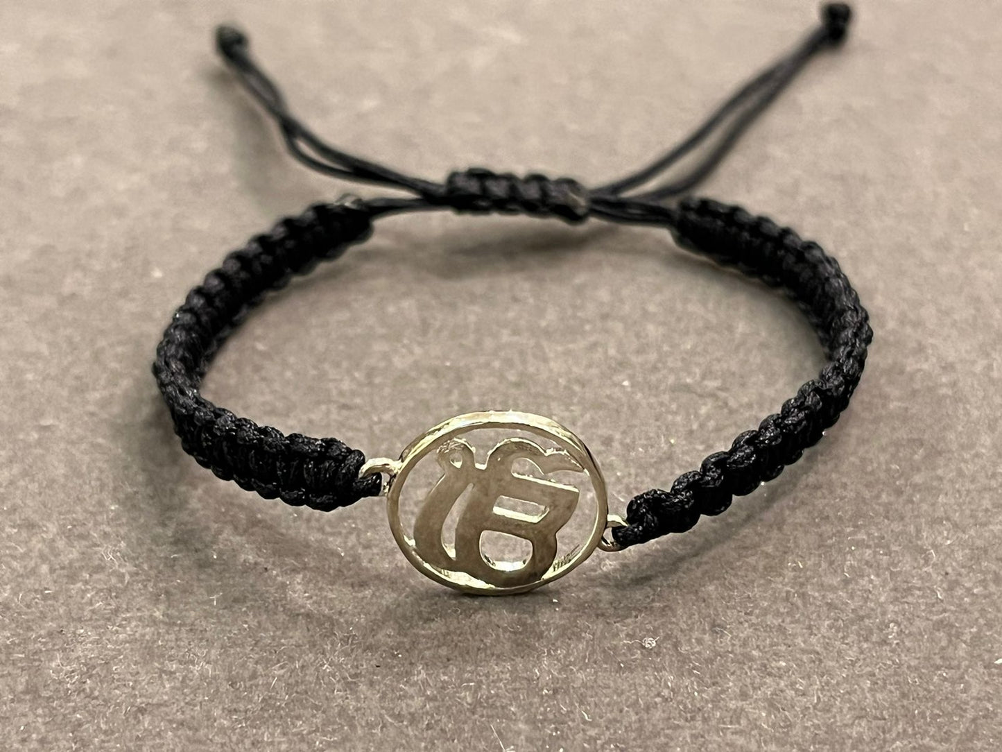 EKONKAR Bracelet Wrist Jewel in Black Adjustable Thread ( Pure Silver 925 )