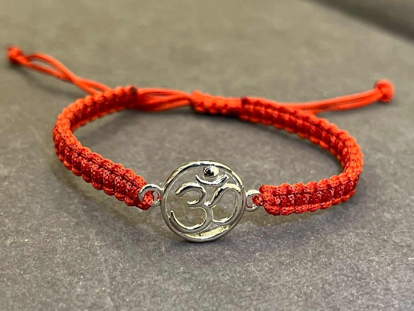 OM on Red Adjustable Thread 925 Silver