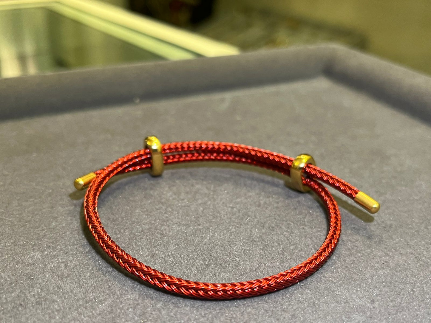 Classic Red Italian Leather Jewel in 24Kt Gold Plated Accents