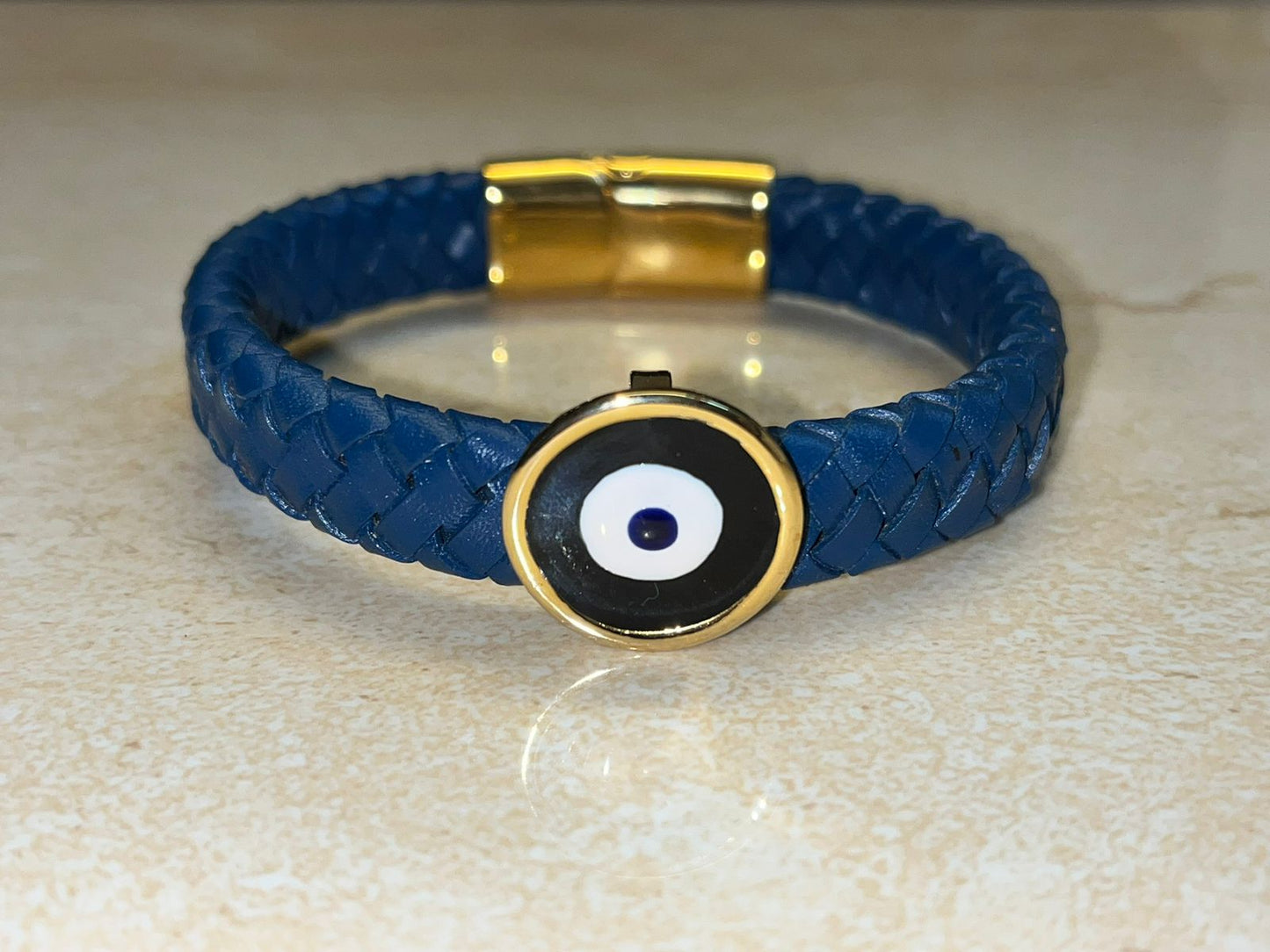 Evil Eye Blue German Cord 925 Silver Enamel Inlay Meenakari Work