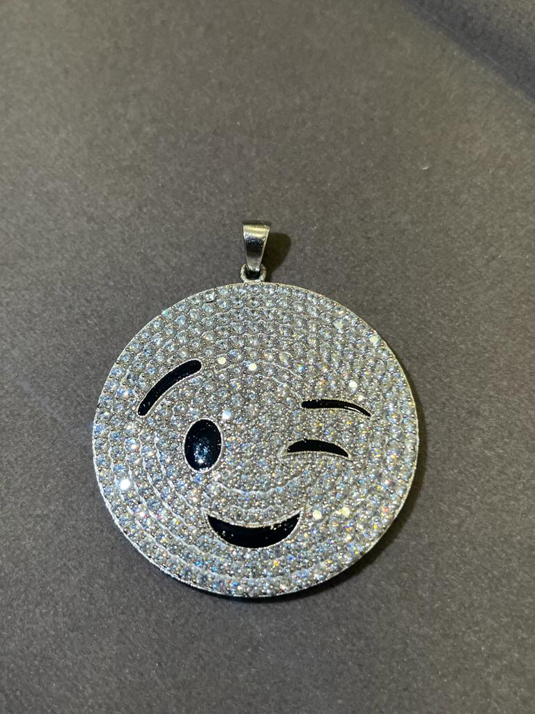 NAUGHTY WINK EMOJI Pendant Iced Out