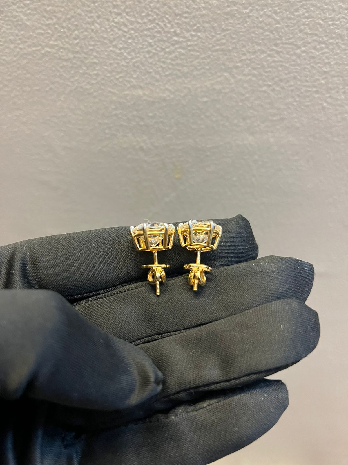 5 Carat Each Ear Pair of Certified Moissanite Solitaire Earings in 18Kt Hallmarked Gold
