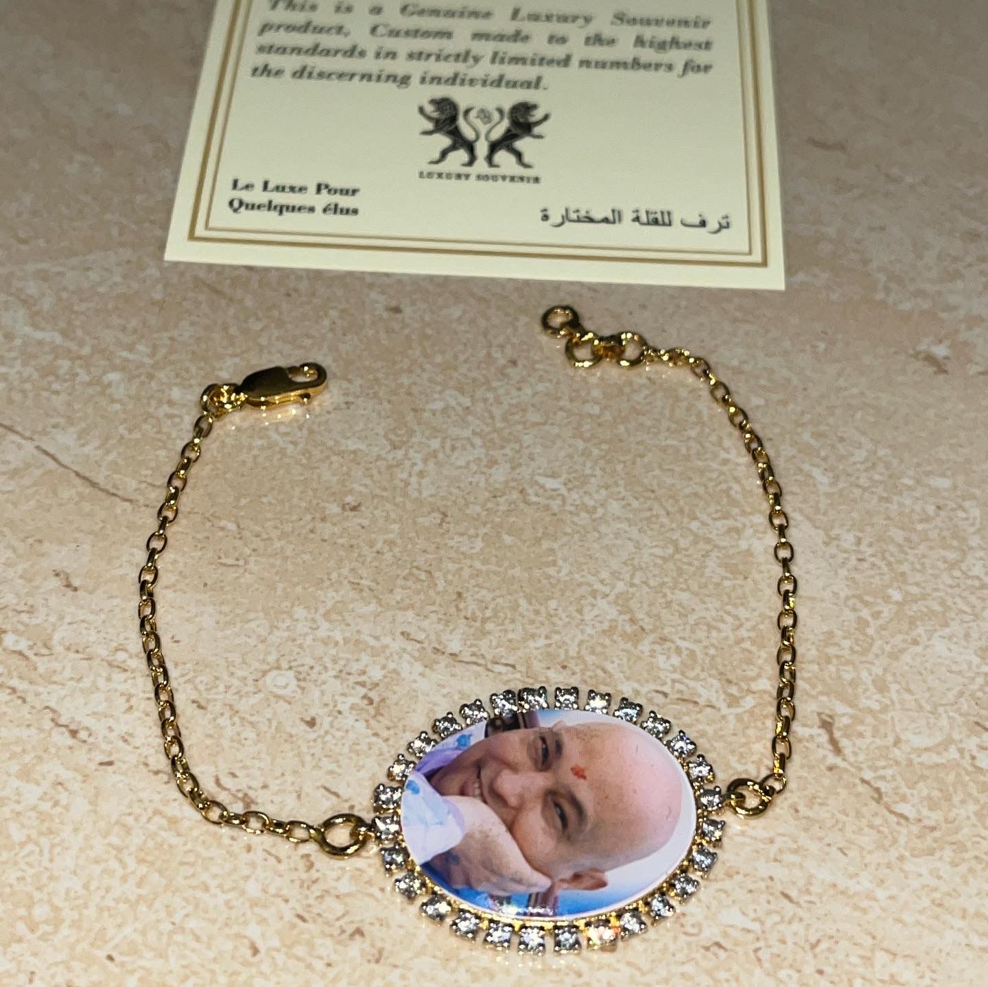 Guru Ji Bracelet Silver 925 24Kt Gold Plated Swarovski Diamonds